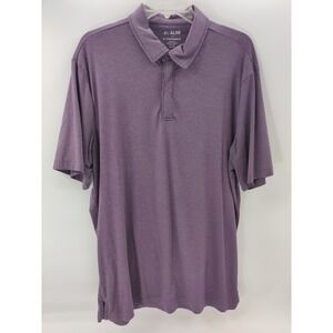 01.ALGO Men's XL Performance Polo Shirt Purple Quick Dry Moisture Wicking UV SPF